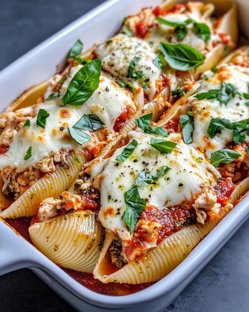 Homemade Pesto Chicken Mozzarella Stuffed Shells photo