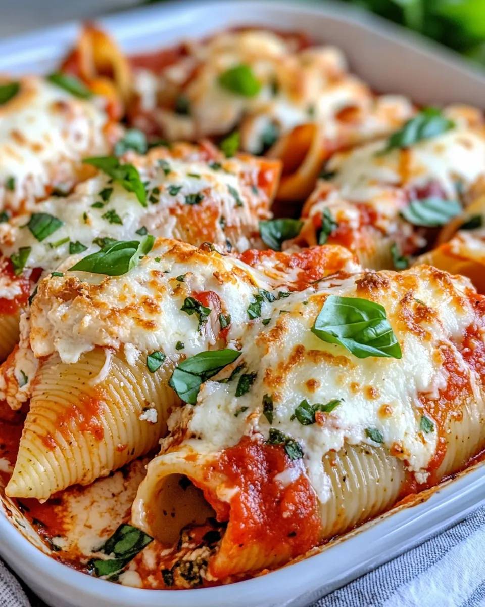 Easy Pesto Chicken Mozzarella Stuffed Shells recipe photo