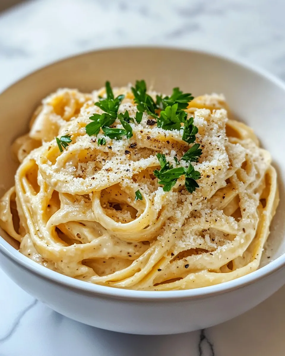 Easy Pumpkin Alfredo Fettuccine (30 Minutes) food shot
