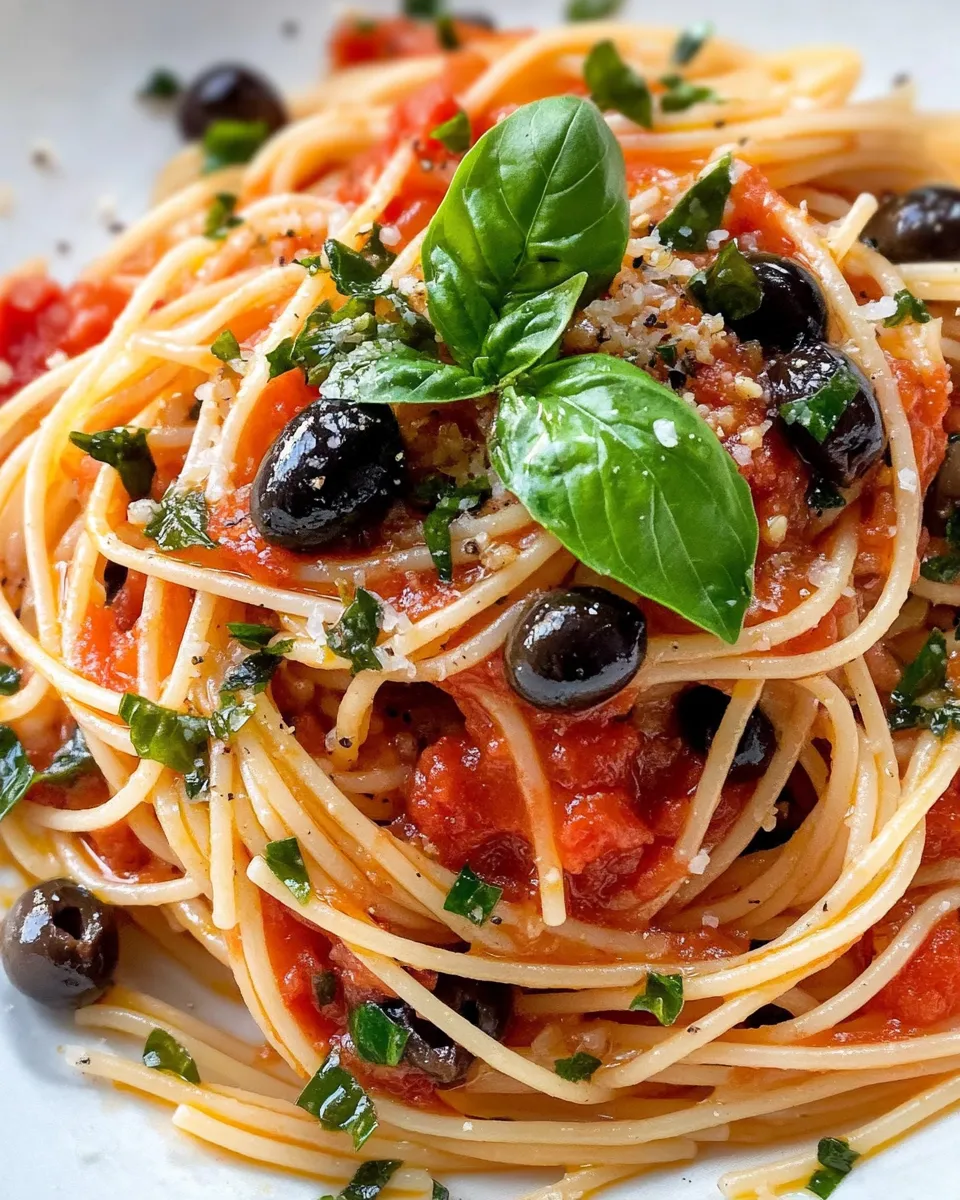 Delicious Puttanesca-Style Spaghetti with Olives & Capers photo
