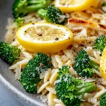 Homemade Roasted Broccoli Lemon Parmesan Orzo recipe photo