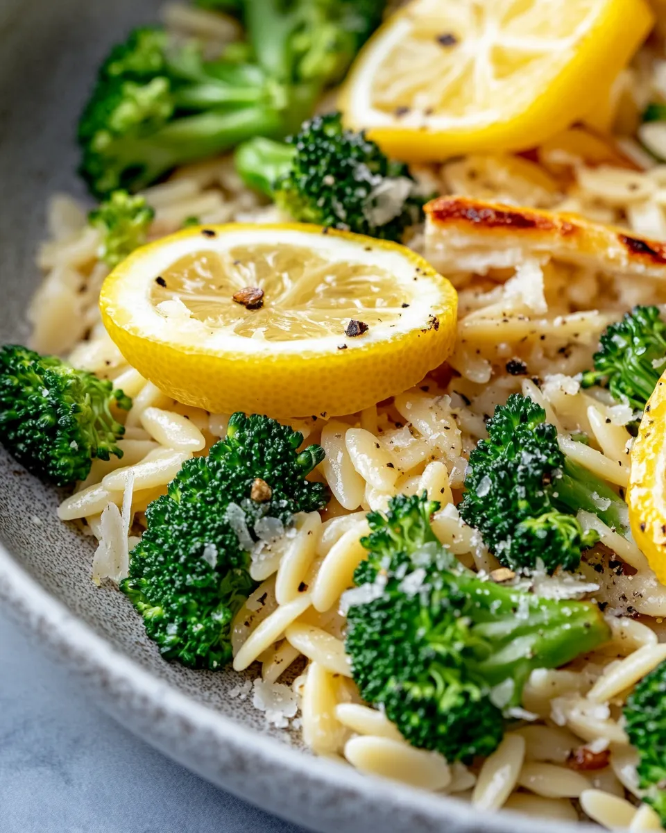 Homemade Roasted Broccoli Lemon Parmesan Orzo recipe photo