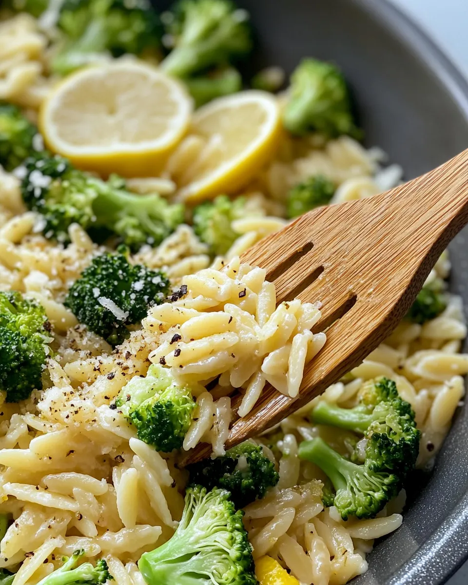 Classic Roasted Broccoli Lemon Parmesan Orzo dish photo