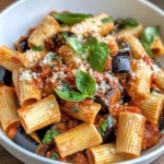 Homemade Roasted Eggplant Pomodoro Rigatoni recipe photo