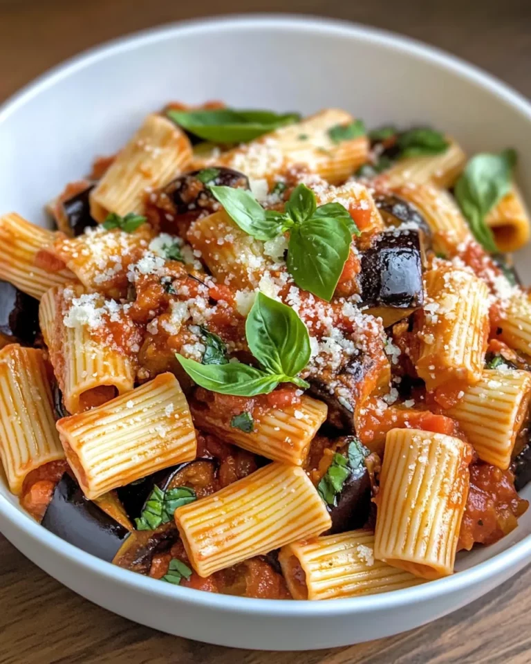 Homemade Roasted Eggplant Pomodoro Rigatoni recipe photo