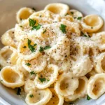 Homemade Roasted Garlic Alfredo Orecchiette recipe photo