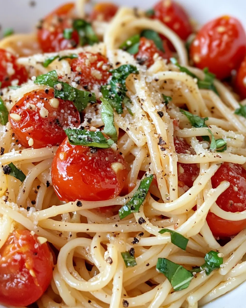 Homemade Roasted Garlic Tomato Basil Linguine photo