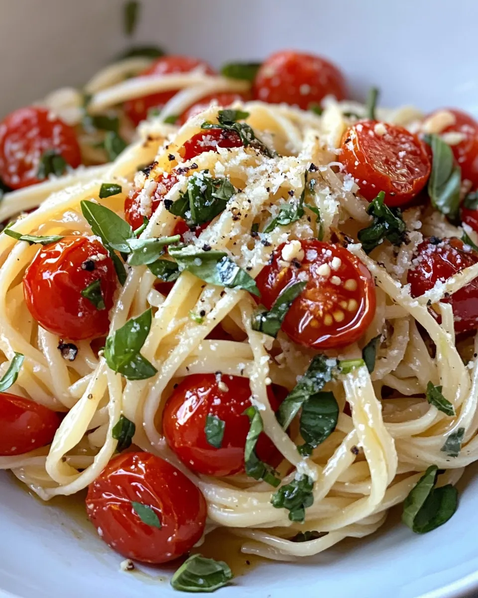 Easy Roasted Garlic Tomato Basil Linguine recipe photo