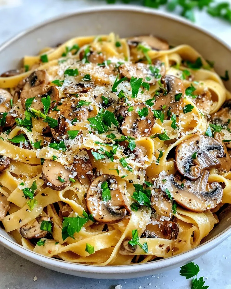 Easy Roasted Mushroom Truffle-Style Tagliatelle (no alcohol) recipe photo