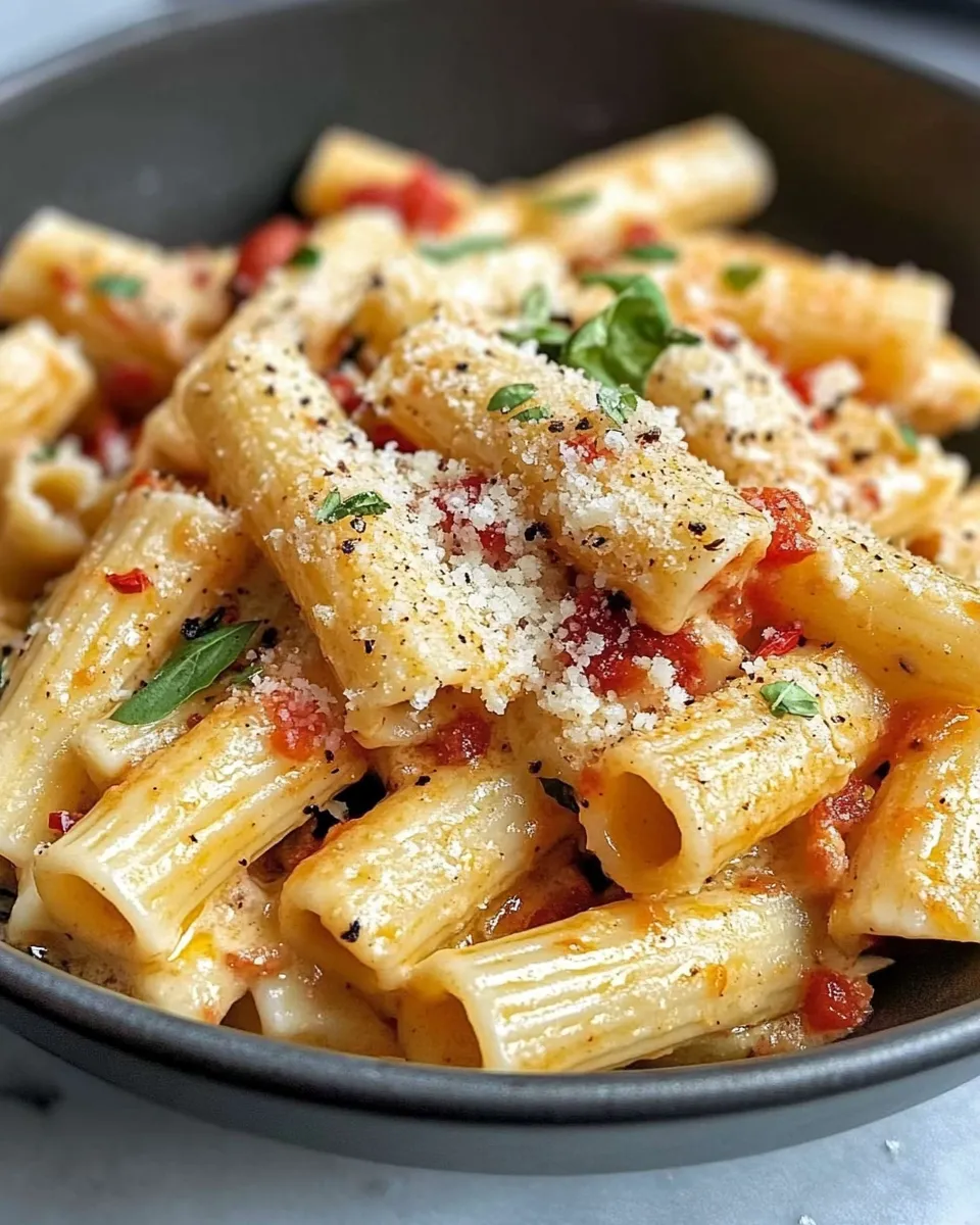 Delicious Roasted Pepper Vodka Rigatoni plate image