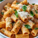 Homemade Roasted Red Pepper Cream Rigatoni photo