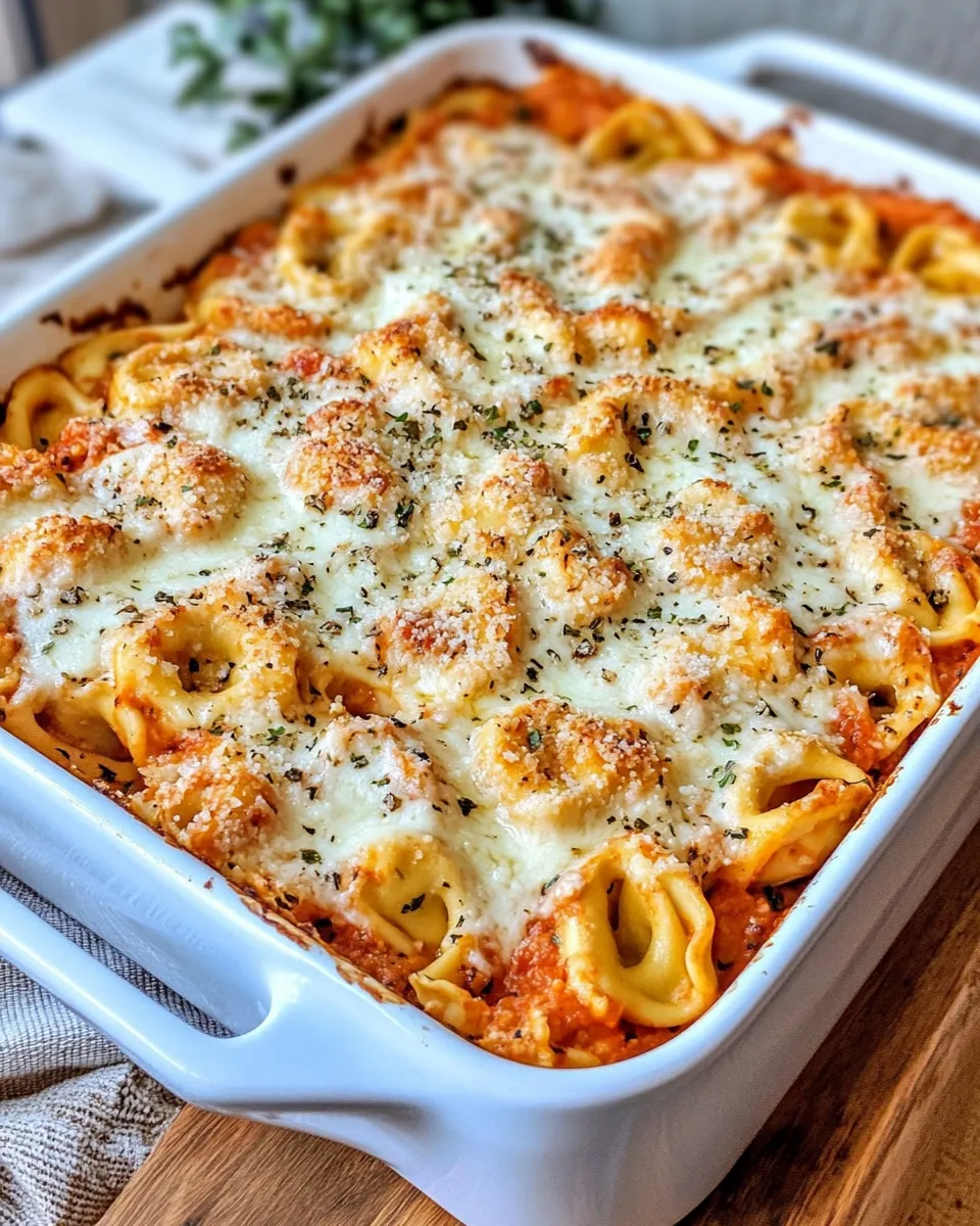 Homemade Roasted Red Pepper Tortellini Bake recipe photo