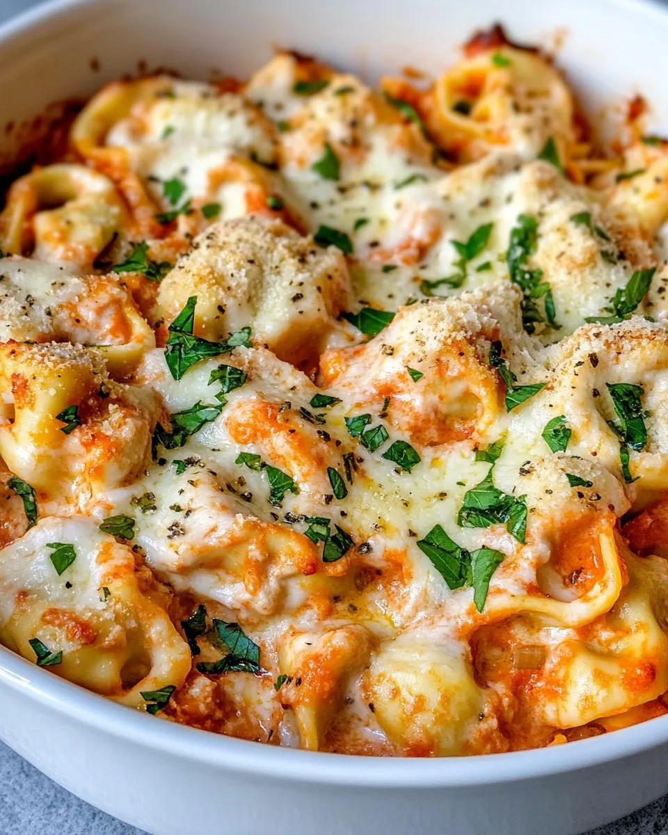 Classic Roasted Red Pepper Tortellini Bake dish photo
