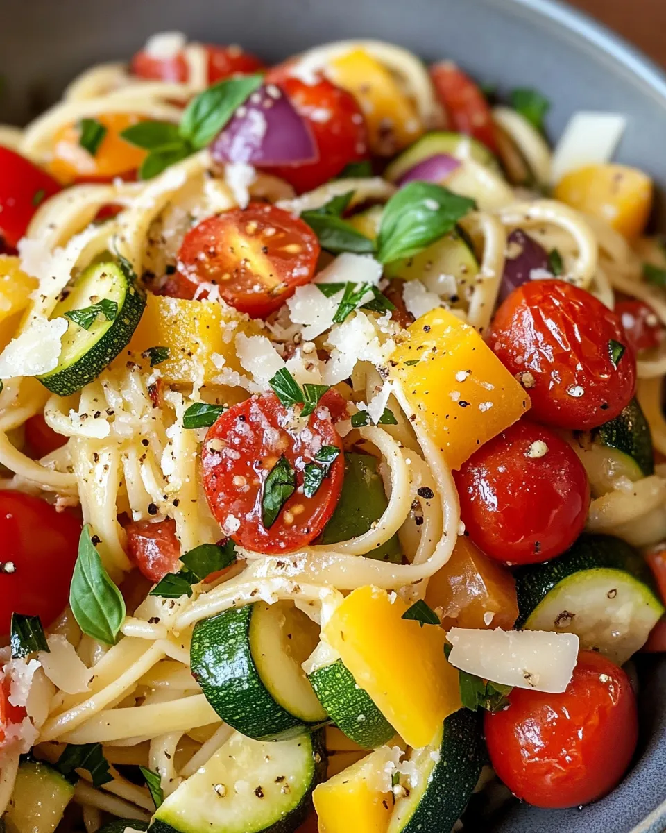 Classic Roasted Vegetable Primavera Linguine dish photo