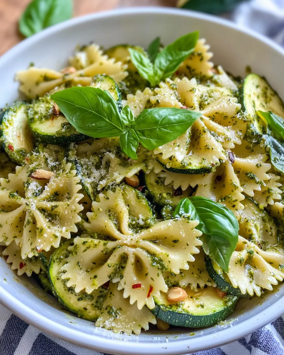 Classic Roasted Zucchini Basil Pesto Farfalle image