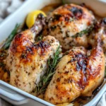 Homemade Rosemary-Garlic Roast Chicken with Pan Sauce photo