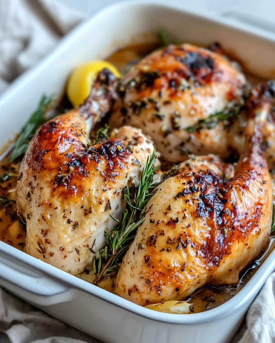 Homemade Rosemary-Garlic Roast Chicken with Pan Sauce photo