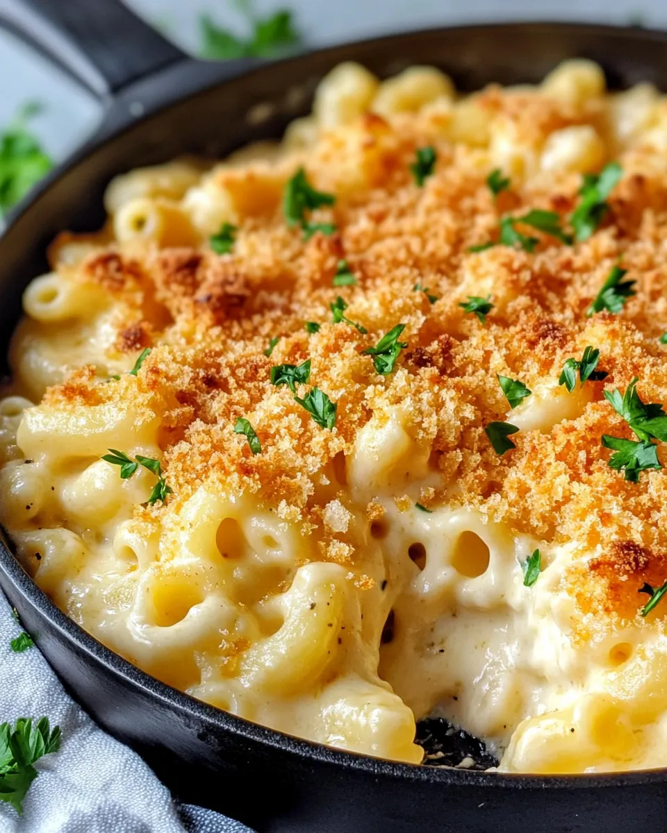 Delicious Skillet Baked Mac and Cheese (Extra-Crispy Top) recipe image