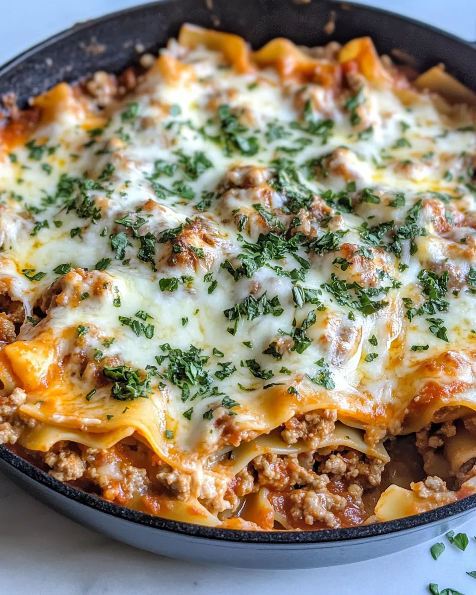 Homemade Skillet Lasagna (No-Boil Noodles) recipe photo