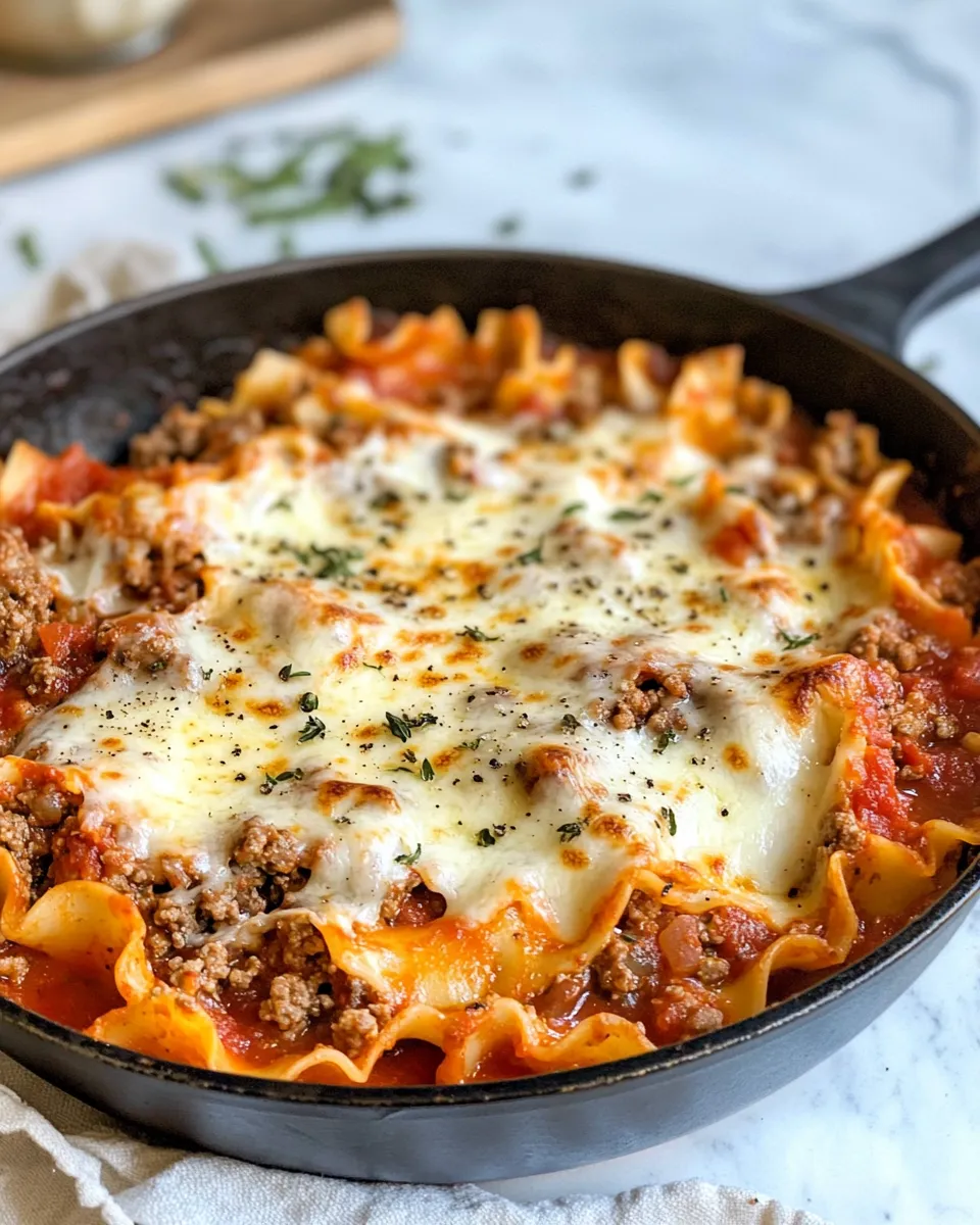 Delicious Skillet Lasagna (No-Boil Noodles) plate image