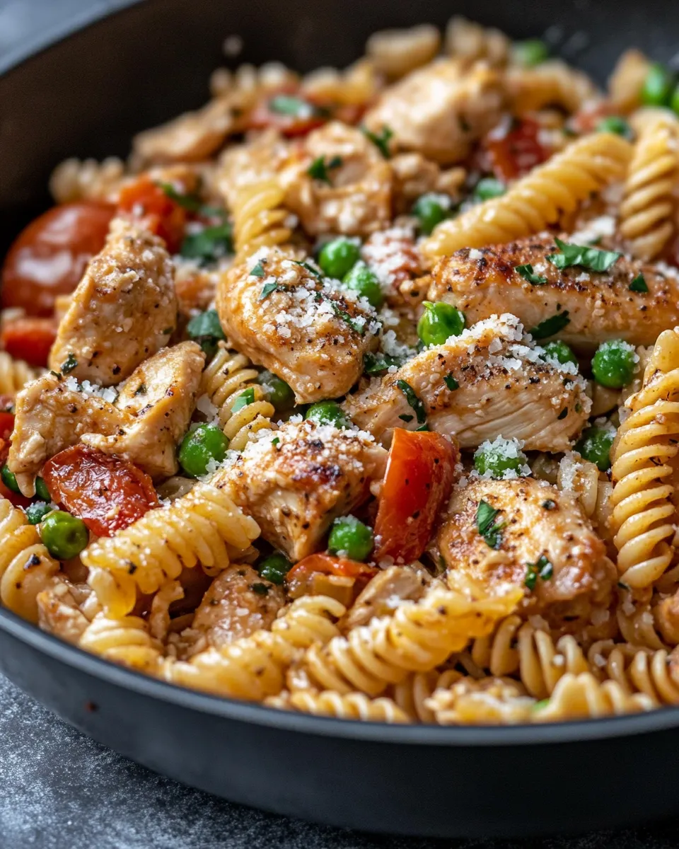 Quick Smoky Paprika Chicken Rotini Skillet food shot