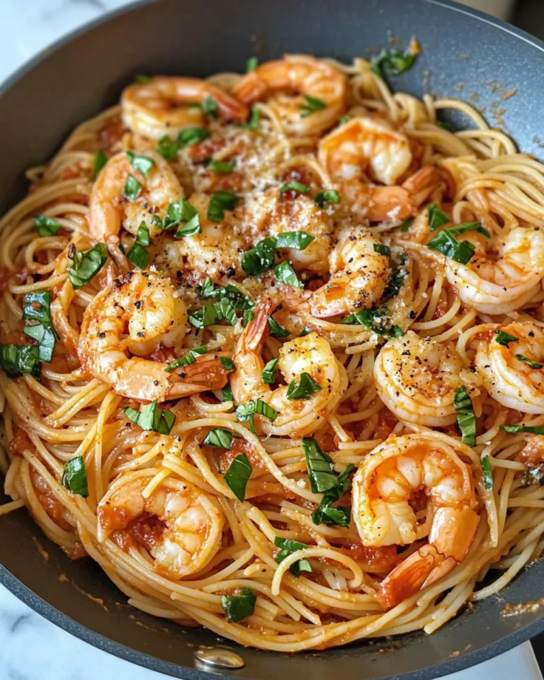 Homemade Spicy Arrabbiata Shrimp Spaghetti recipe photo