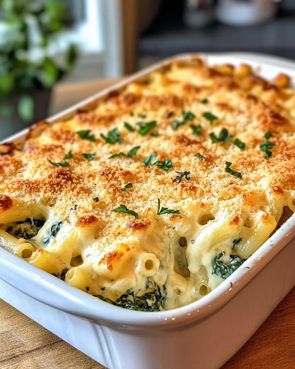 Easy Spinach-Artichoke Mac and Cheese Bake recipe photo