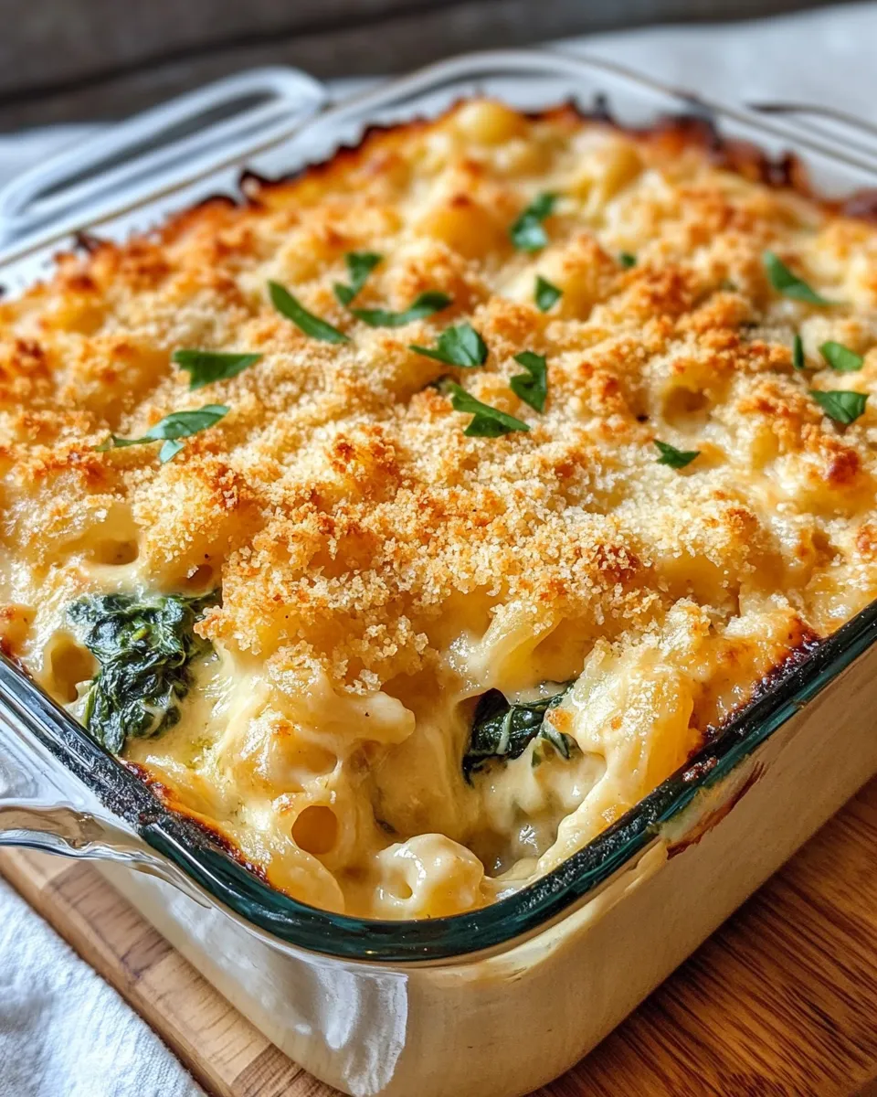 Delicious Spinach-Artichoke Mac and Cheese Bake dish photo