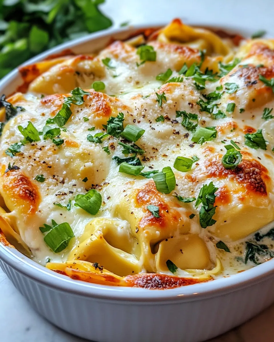 Easy Spinach-Artichoke Tortellini Bake food shot