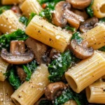 Homemade Spinach Mushroom Marsala-Style Rigatoni (no wine) photo
