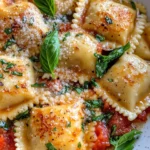 Homemade Spinach Ricotta Ravioli with Blush Sauce photo