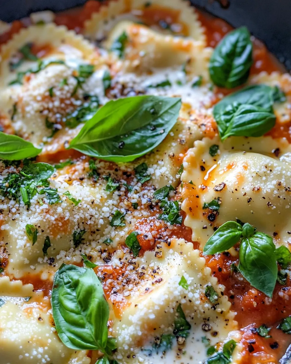 Easy Spinach Ricotta Ravioli with Blush Sauce recipe photo