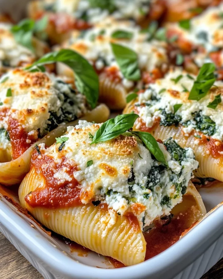 Homemade Spinach Ricotta Stuffed Shells with Marinara recipe photo