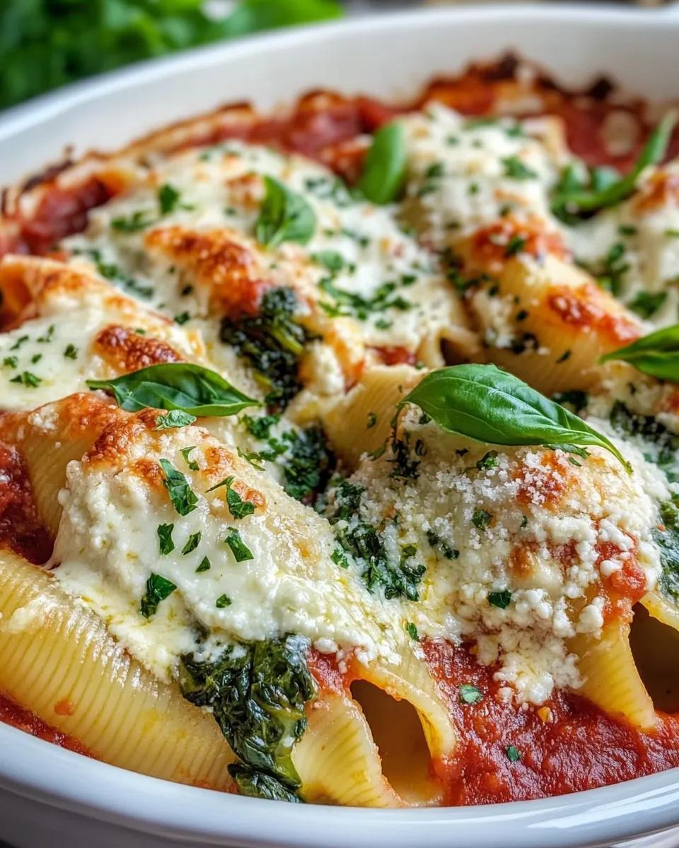 Classic Spinach Ricotta Stuffed Shells with Marinara dish photo