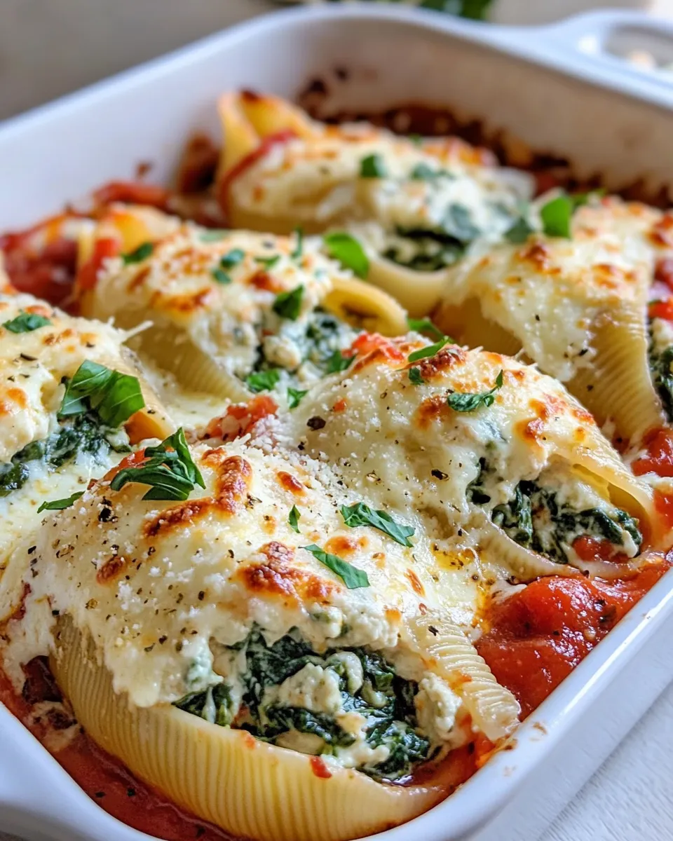 Delicious Spinach Ricotta Stuffed Shells with Marinara picture