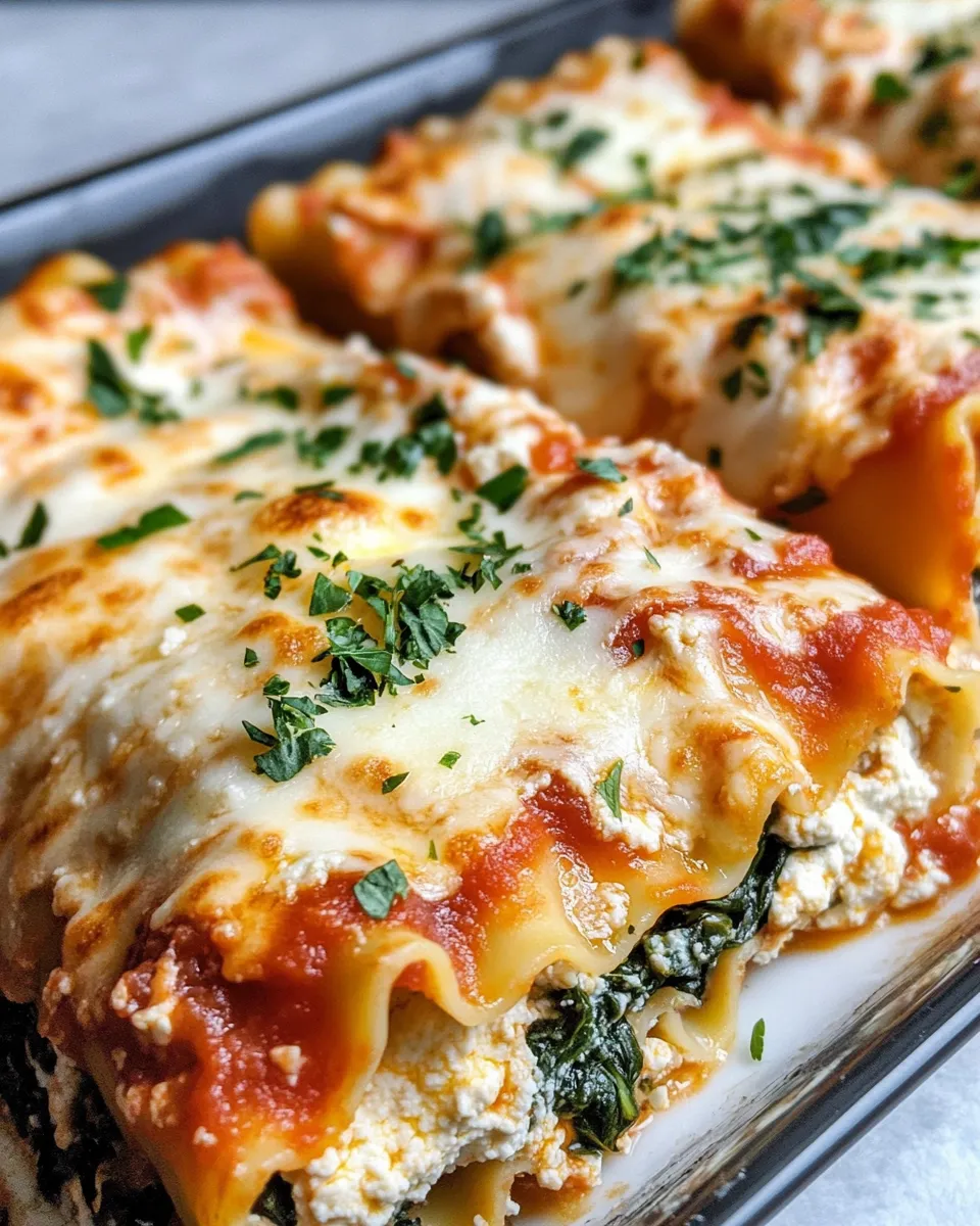 Classic Spinach & Ricotta Lasagna Roll-Ups dish photo