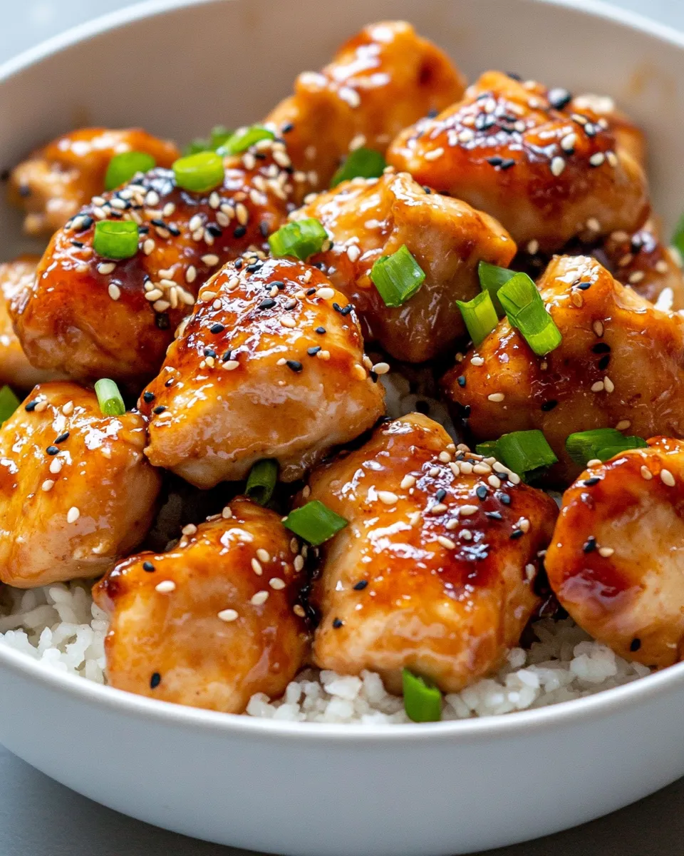 Delicious Sticky Ginger-Soy Chicken Bites (20 Minutes) image