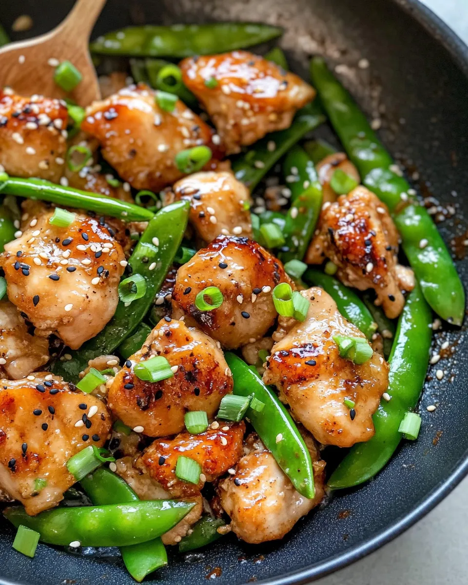 Classic Sticky Hoisin-Ginger Chicken with Snap Peas image