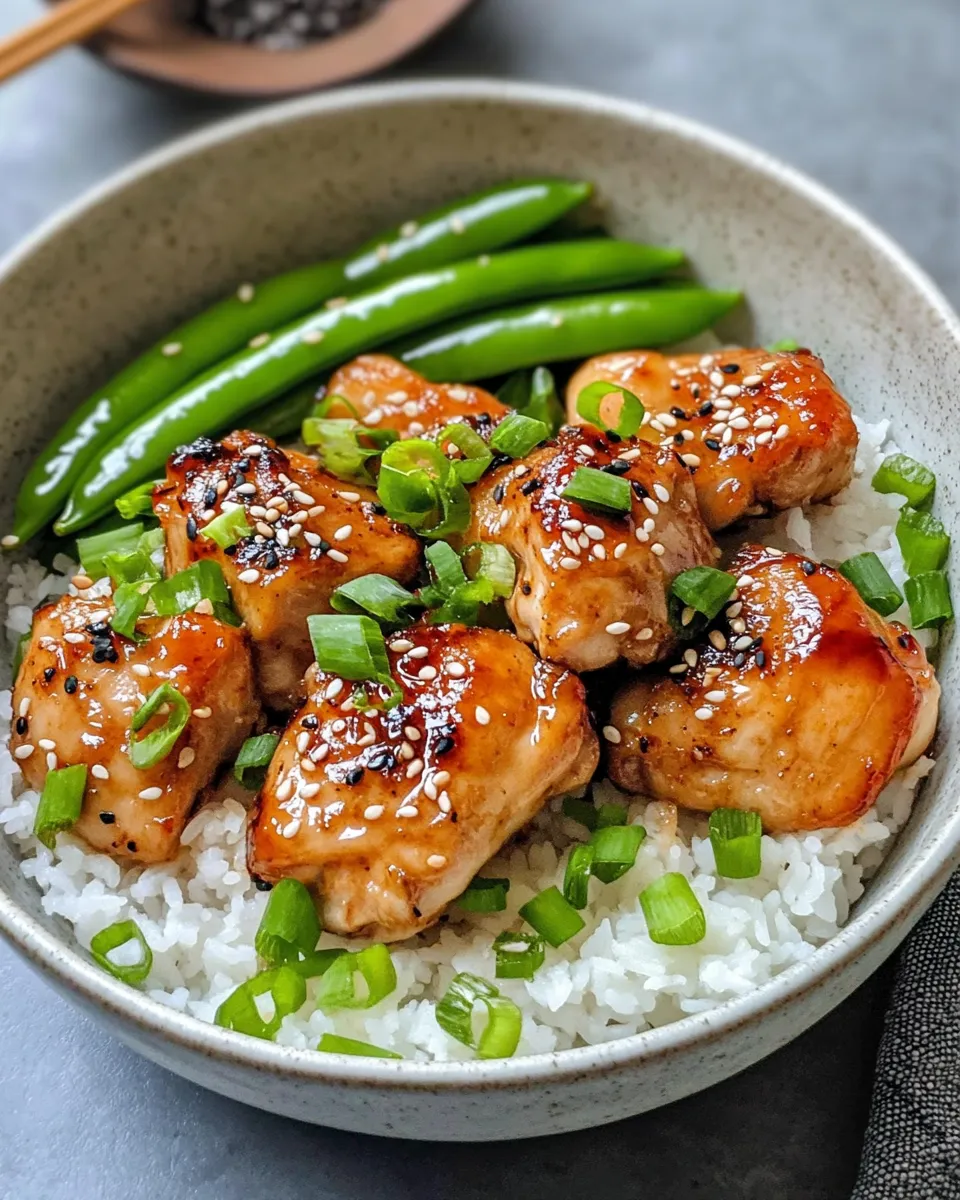 Delicious Sticky Hoisin-Ginger Chicken with Snap Peas dish photo