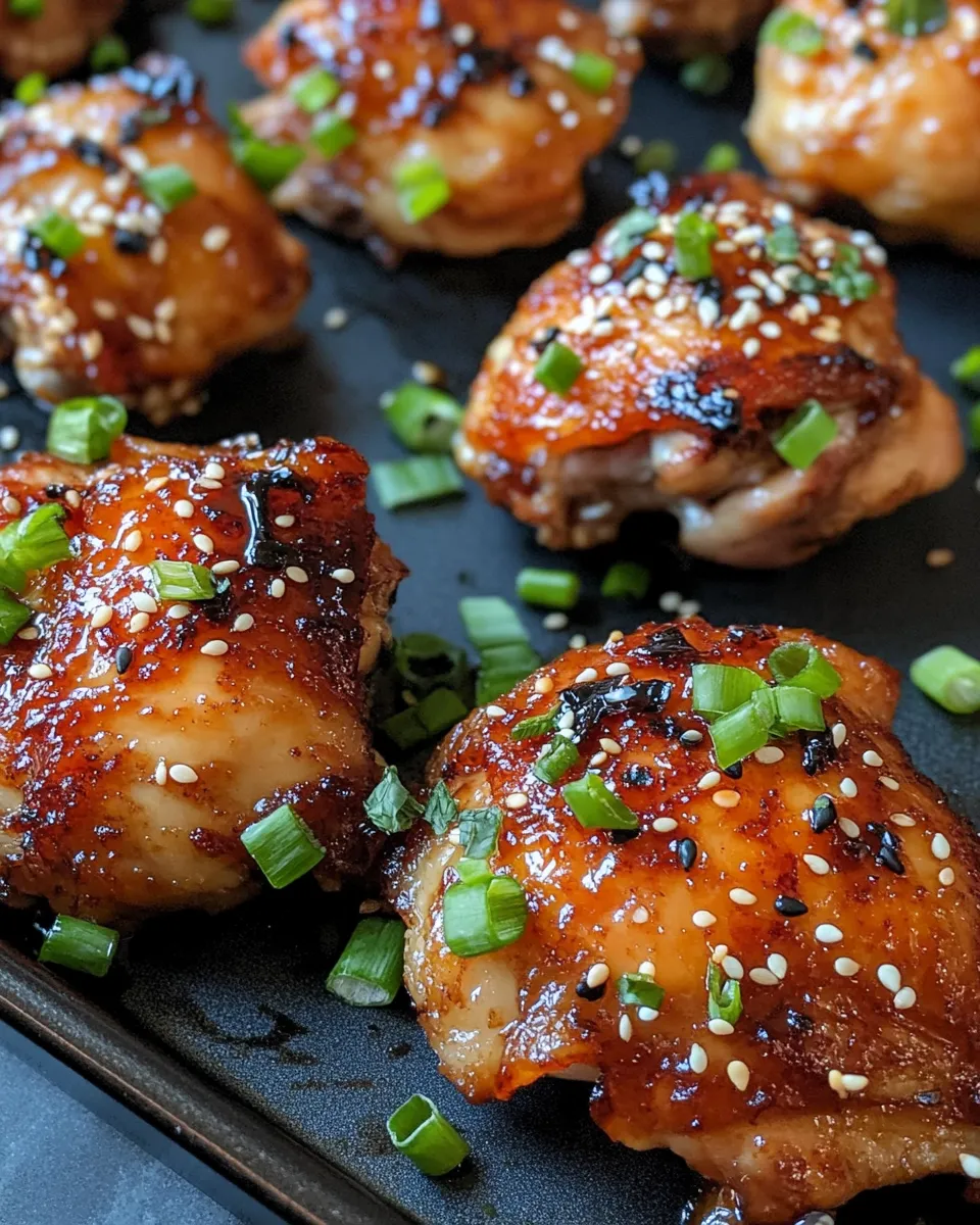 Easy Sticky Korean-Style Chicken Thighs (Oven) food shot