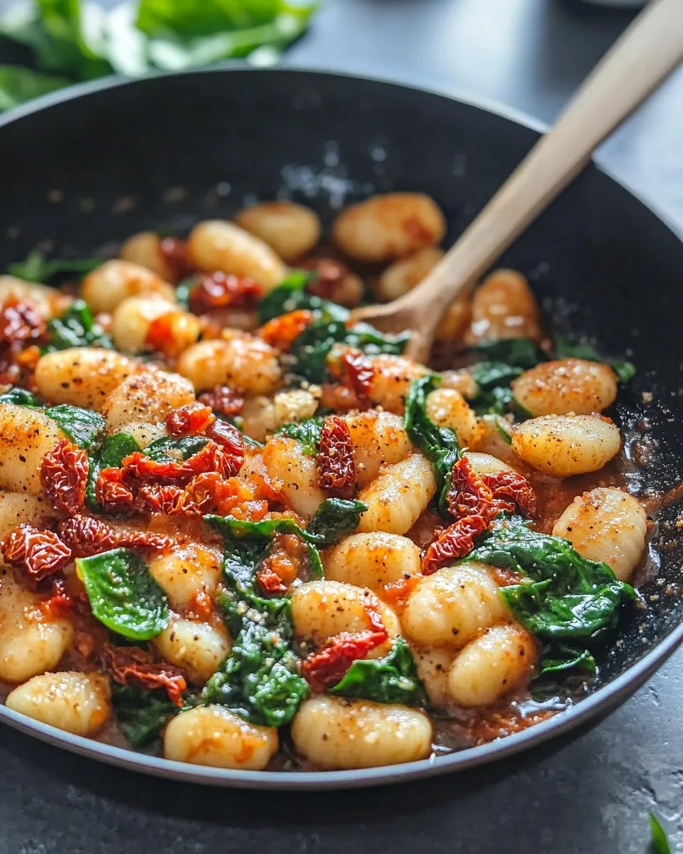 Classic Sun-Dried Tomato Gnocchi with Spinach (Skillet) dish photo