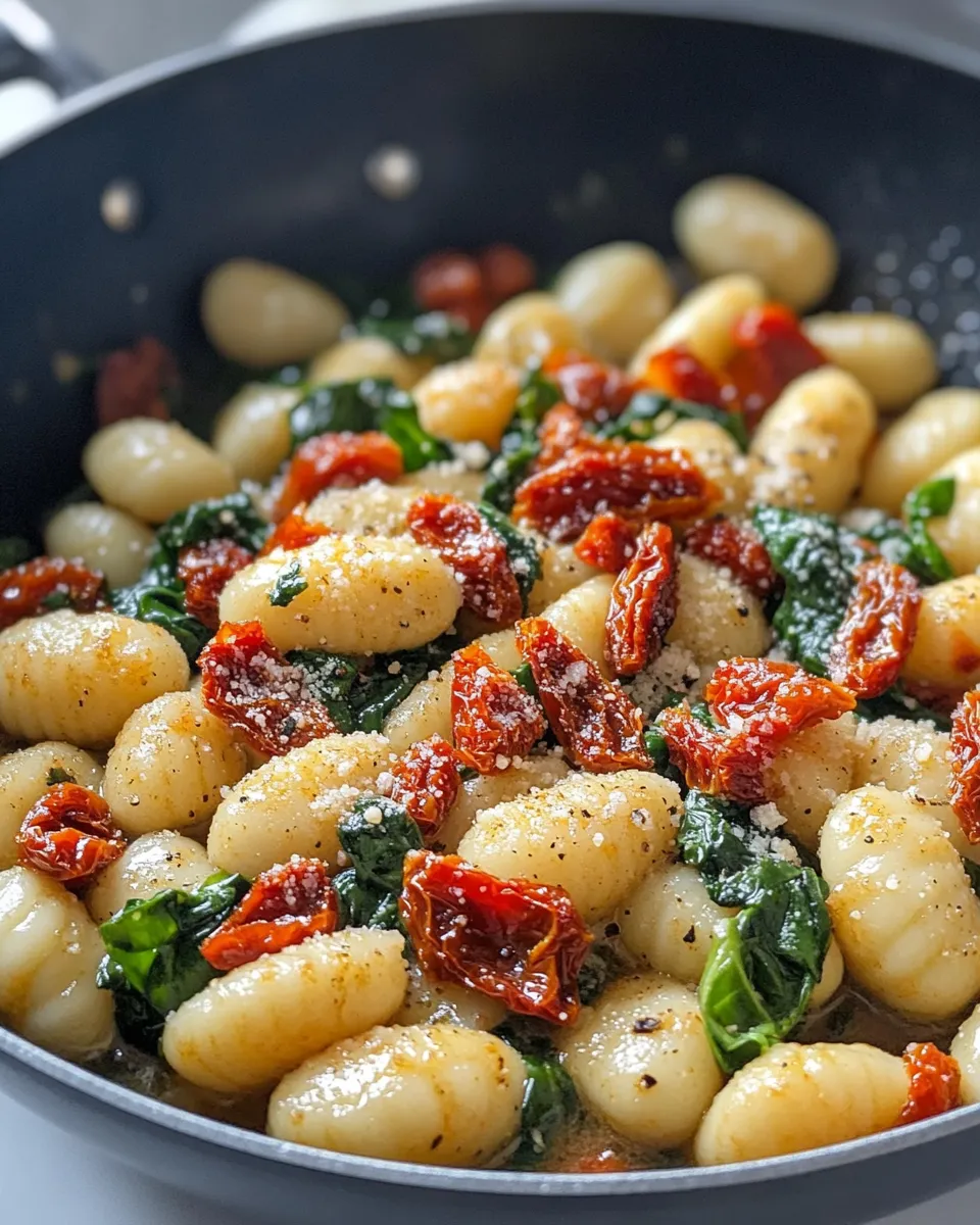 Easy Sun-Dried Tomato Gnocchi with Spinach (Skillet) recipe image