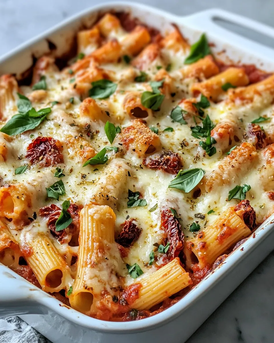 Delicious Sun-Dried Tomato Rigatoni Bake with Mozzarella picture