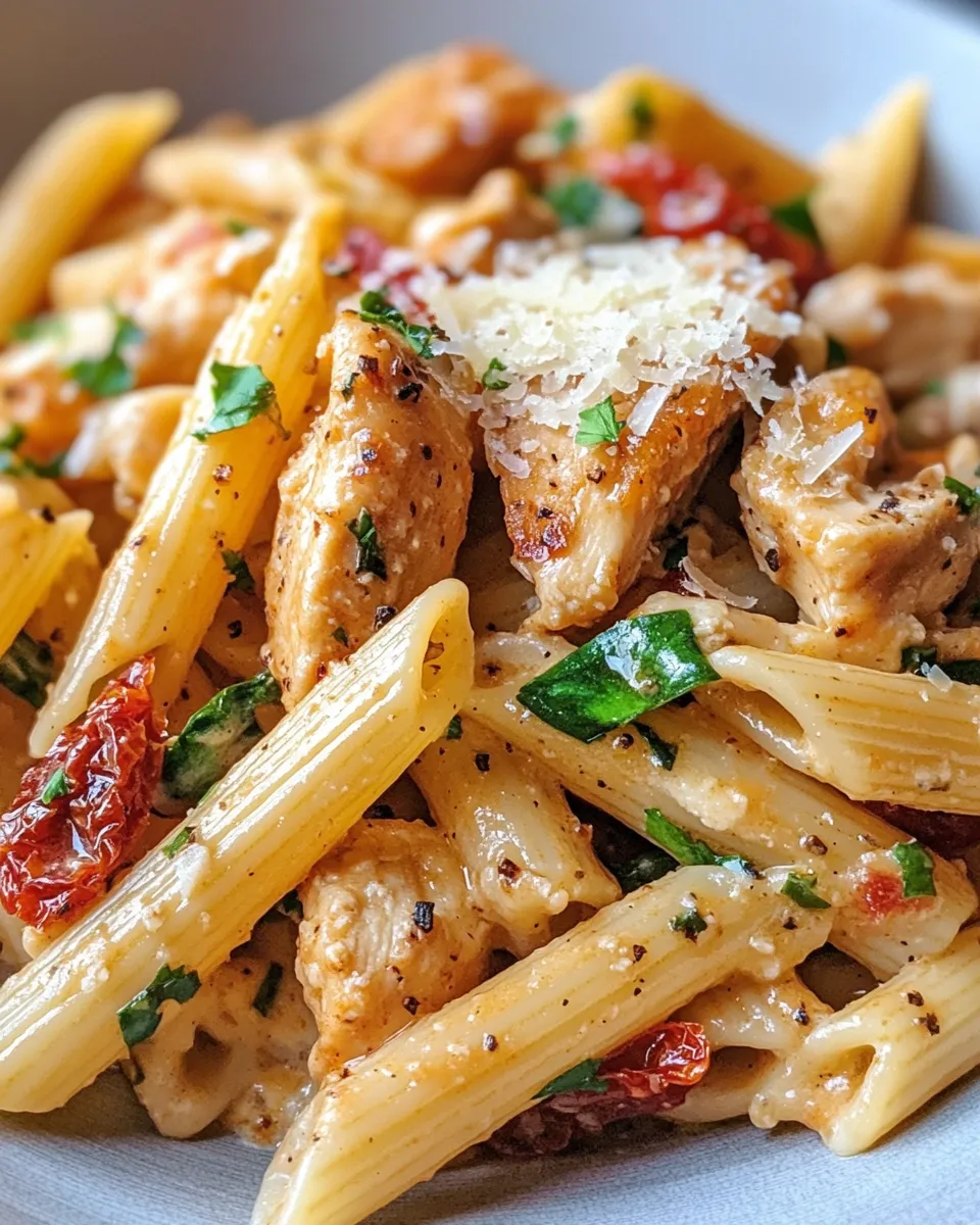 Easy Sun-Dried Tomato Tuscan Chicken Penne recipe photo