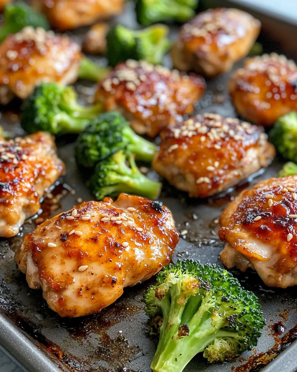 Easy Sweet-Chili Chicken with Roasted Broccoli food shot