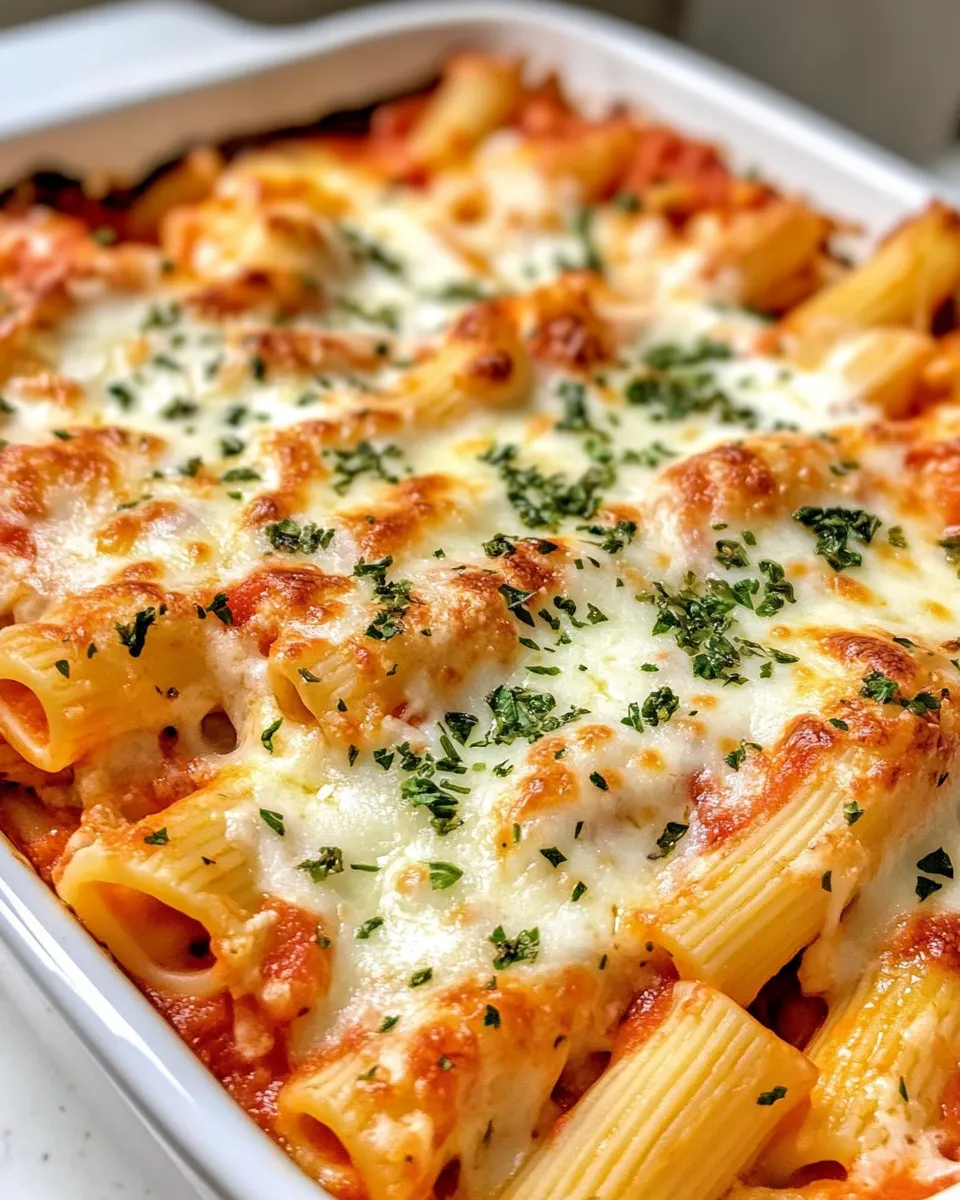 Delicious Three-Cheese Baked Rigatoni with Herbed Ricotta dish photo