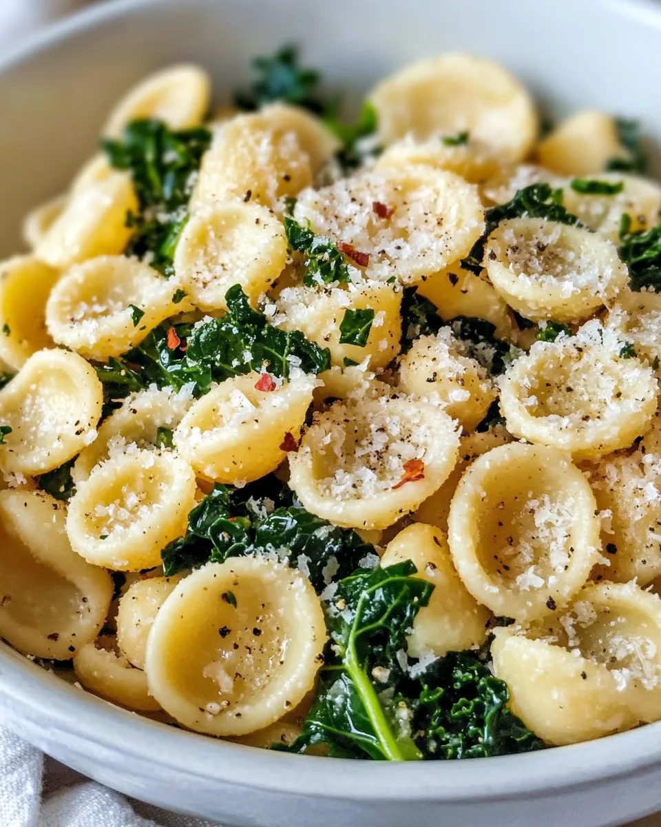 Homemade Tuscan Kale and White Bean Orecchiette recipe photo