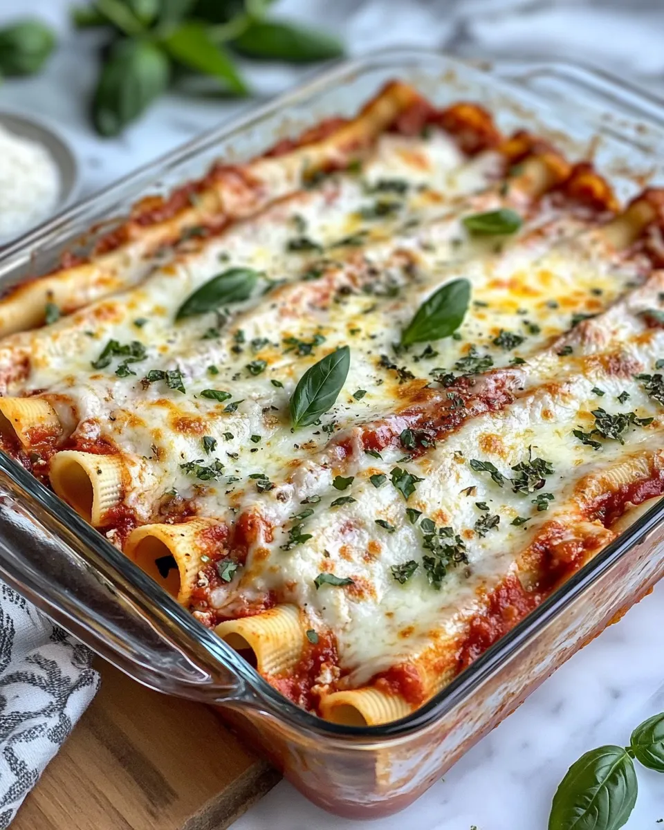 Easy Weeknight Baked Manicotti (No-Pipe Hack) food shot
