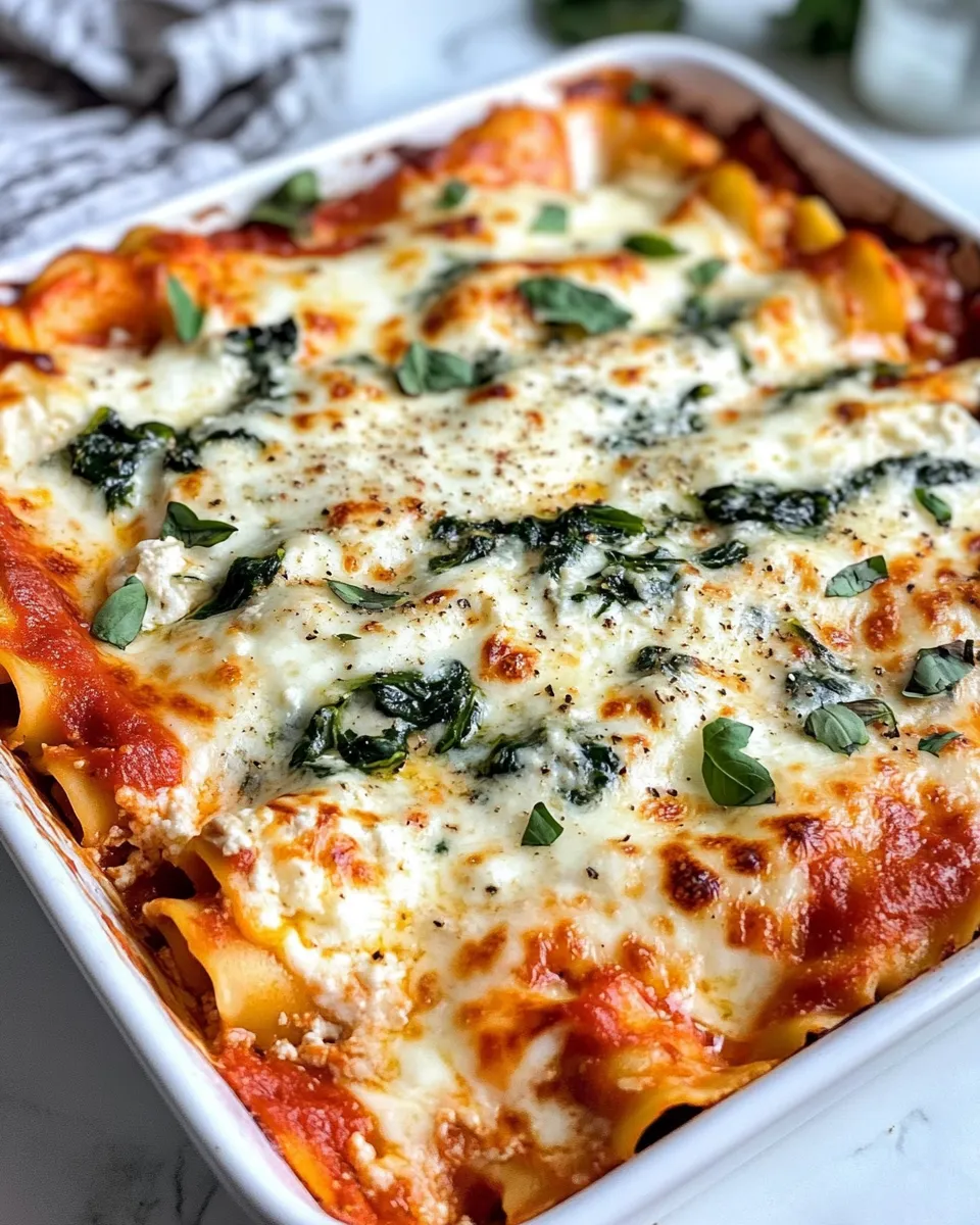 Classic Weeknight Cheesy Spinach Lasagna dish photo
