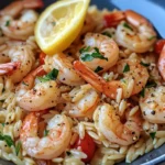 Homemade Zesty Lemon Pepper Shrimp Orzo recipe photo
